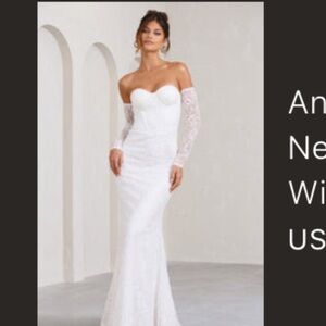 Club L London White Long Sleeve Lace Dress